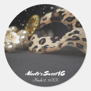 Adesivo Máscara de Mascarada de Leopardo e Brincos de Péro