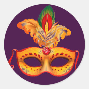 Adesivo Máscara de mascarada púrpura mardi gras