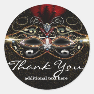 Adesivo Máscara de Mascarada Vermelha Elegante Adorno de F