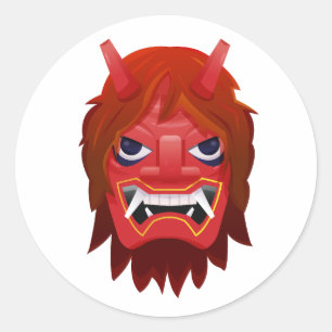 Adesivo Máscara de Oni Vermelho Demônio Japonês Namahage A