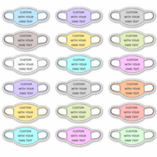 Adesivo Máscara de Rosto de Texto Personalizada Formatada