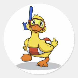 Adesivo Máscara de snorkeling vestindo patos   escolher co