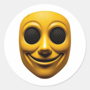 Adesivo Máscara de sorriso amarela