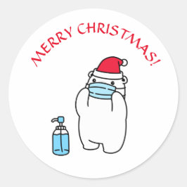 Adesivo MÁSCARA DE URSO DE NATAL E CHAPÉU DE PAPAI NOEL Ad