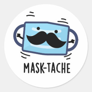 Adesivo Máscara Engraçada Máscara Mustache Pun