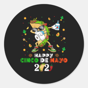 Adesivo Máscara Facial Dabbing Taco Cinco De Mayo 2021 Qua