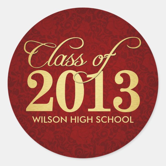 Adesivo Máscara Floral Vermelha Elegante e Classe de Ouro  (Frente)