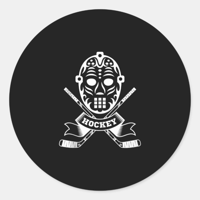 Adesivo Máscara Gráfica de Presente de Hóquei Divertido em (Frente)