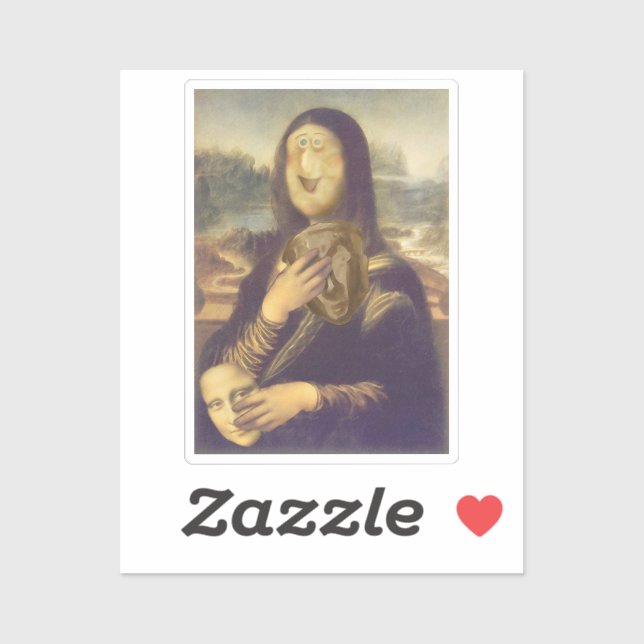 Adesivo Máscara Mona Lisa Indecida (Folha)