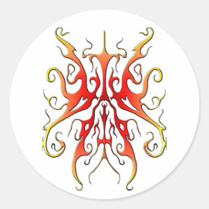 Adesivo Máscara Tribal de Design Abstrato Chama Elegante