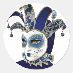 Adesivo Máscara Venetian azul de Carnivale no perfil