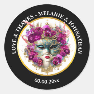 Adesivo Máscara veneziana mascarada Lady rosa elegante