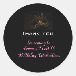 Adesivo Mascarada Black Pink Birday Obrigado