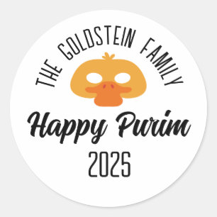 Adesivo Mascarada de máscara de pato de Purim