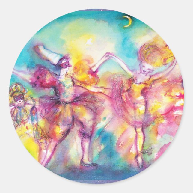 Adesivo MASCARADA, Mardi Gras Máscaras, Dança, Música (Frente)