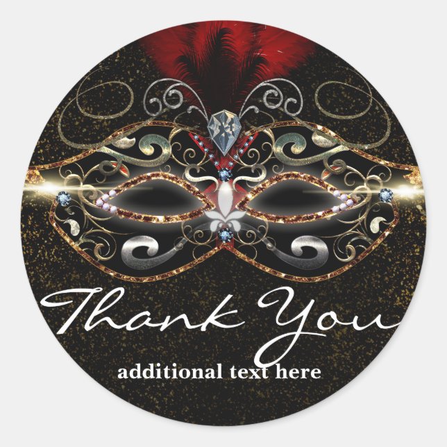 Adesivo Mascarada Máscara Red Elegant Party Favker (Frente)