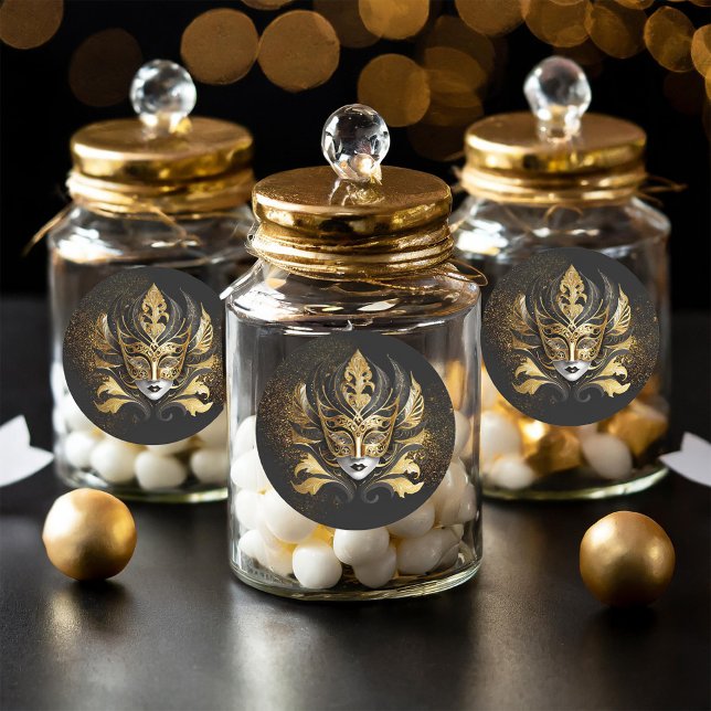 Adesivo Mascarada Mask Motif Black Dourado ID1031 (Criador carregado)