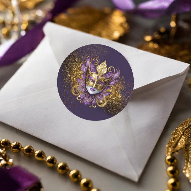 Adesivo Mascarada Mask Motif Purple Dourado ID1031 (Criador carregado)