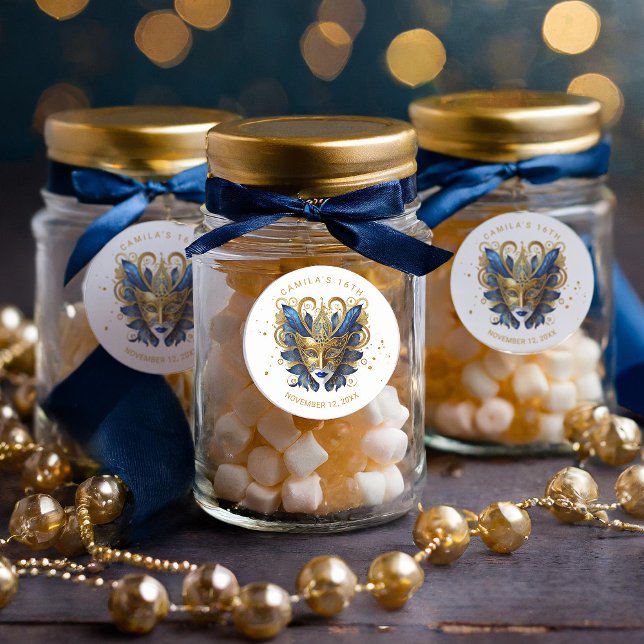 Adesivo Mascarada Motif Sweet 16 Blue Dourado ID1032 (Criador carregado)