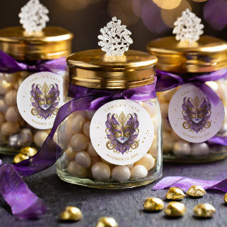 Adesivo Mascarada Motif Sweet 16 Purple Dourado ID1032