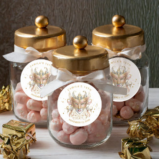 Adesivo Mascarada Motif Sweet 16 Rosa Dourado ID1032