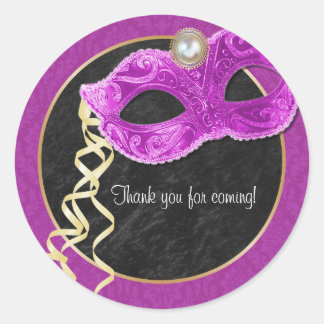 Adesivo Mascarada Obrigado Sticker - rosa quente