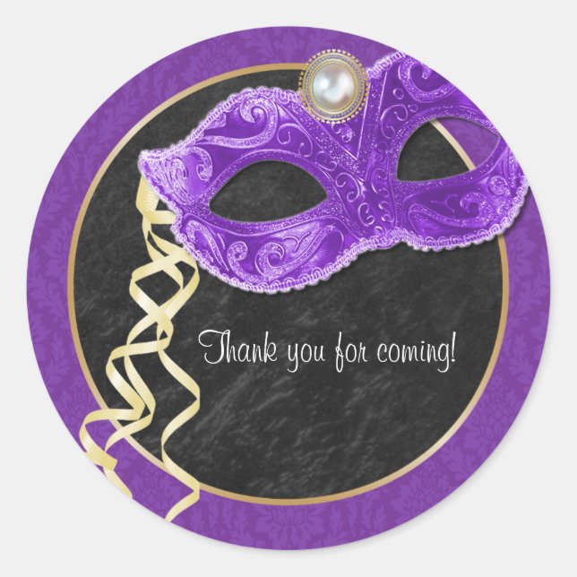 Adesivo Mascarada Obrigado Sticker - roxo (Frente)