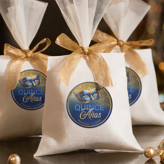 Adesivo Mascarada Quince Anos Azul ID1031 (Criador carregado)