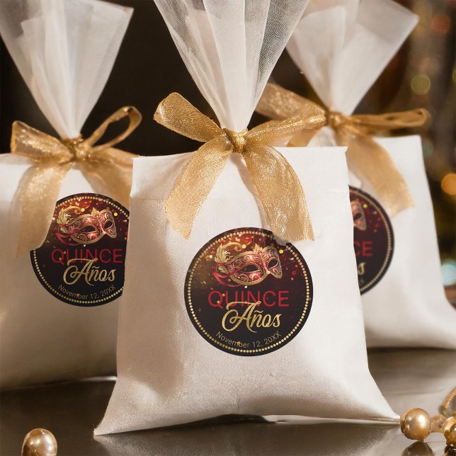 Adesivo Mascarada Quince Anos Dourado ID1031 (Criador carregado)