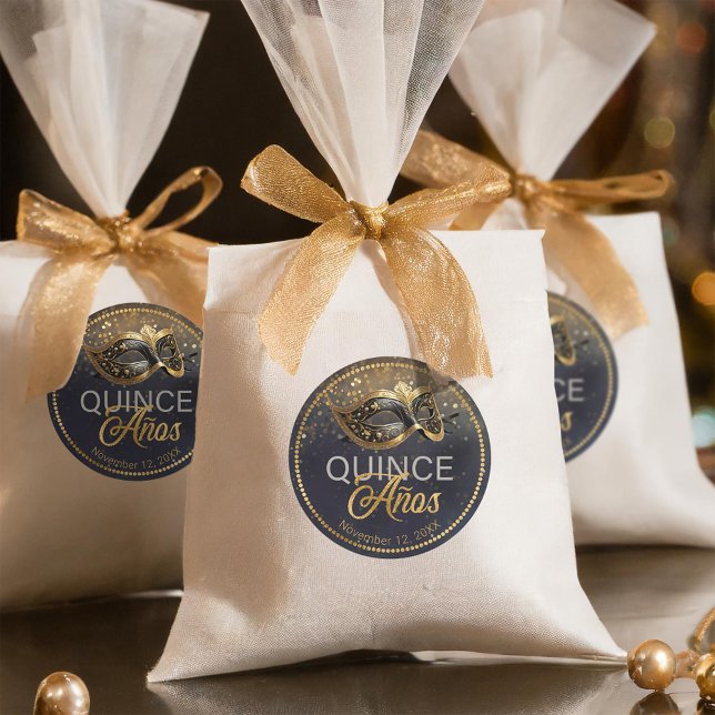 Adesivo Mascarada Quince Anos Dourado ID1031 (Criador carregado)