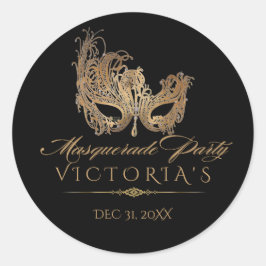 Adesivo Mascarada Quinceanera Chic Black Dourado