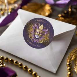 Adesivo Mascarada Sweet 16 Purple Dourado V2 ID1032