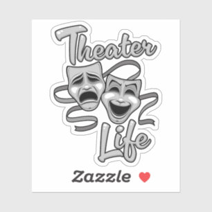 Adesivo Máscaras de Comédia e Tragédia da Vida em Teatro