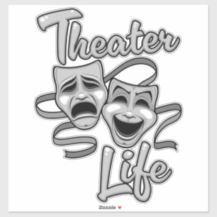 Adesivo Máscaras de Comédia e Tragédia da Vida em Teatro