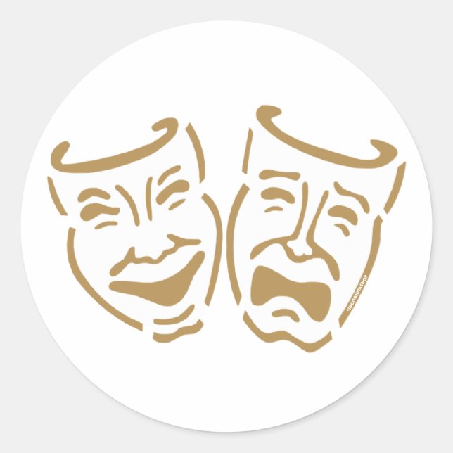Adesivo Máscaras de Drama Simples (Frente)