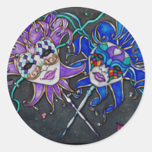 Adesivo Máscaras de Jester de Comédia/Tragédia