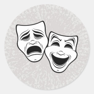 Adesivo Máscaras de Teatro De Comédia E Tragédia