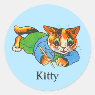 Adesivo Mascot de Escritores de Gato de Cartoon Retro 1930