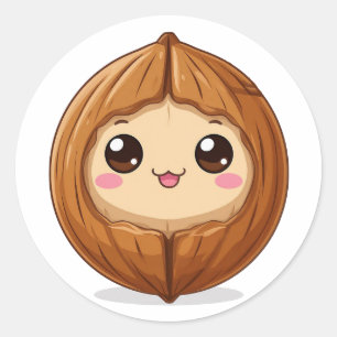 Adesivo Mascote Adorável de Avelã em Desenho Animado