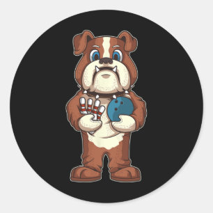 Adesivo Mascote Bulldog de Boliche Presente para Amante de