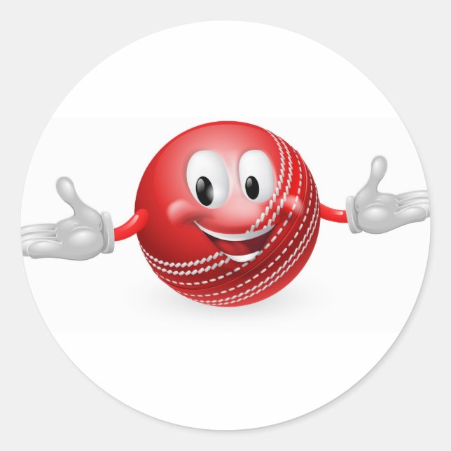 Adesivo Mascote de Cricket Ball (Frente)