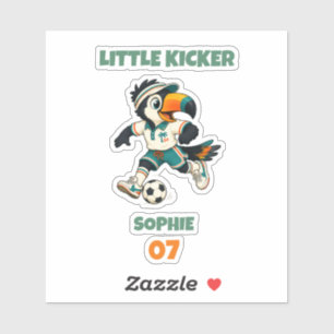 Adesivo Mascote de Futebol Customizado Little Kicker Tucan