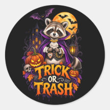 Mascote de Guaxinim no Halloween de Vampiro Lixo o