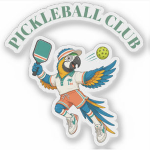 Adesivo Mascote do Clube de Pickleball Personalizado para 