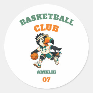 Adesivo Mascote Tucano Basquete Personalizado Cria