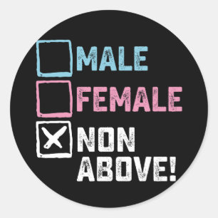 Adesivo Masculino Feminino Não Acima! Engraçado Transexual