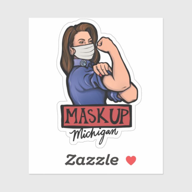 Adesivo Mask Up Michigan Gretchen Whitmer Michigander (Folha)
