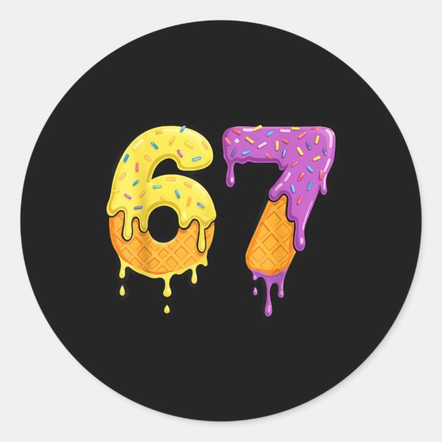 Adesivo Mason 67 Ice Cream Drip Meme Six Seven Funny  (Frente)