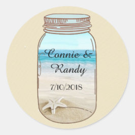 Adesivo Mason Jar Beach Wedker Sticker
