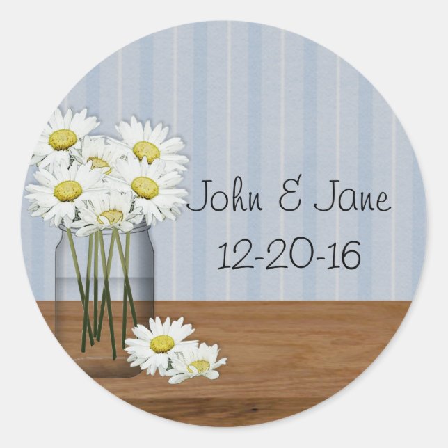 Adesivo Mason Jar Daisies Sticker (Frente)